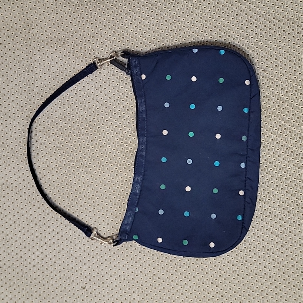 EUC LeSportsac Vintage Y2K Navy Dot Mini Handbag
